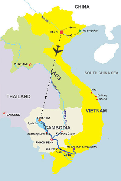 AMA Vietnam 16 Days Route Map