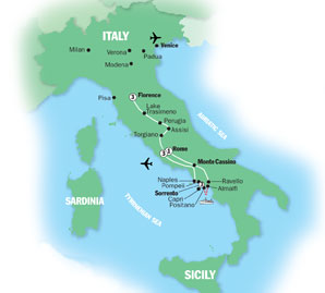 Best of Italy Route Map