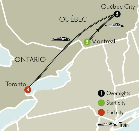 Montreal Quebec City Toronto Map